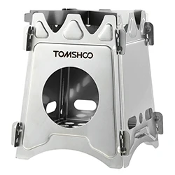 Stainless Steel TOMSHOO титановая походная дровяная плита, портативная складная дровяная плита, горящая для альпинизма, выживания, приготовления пищи, пикника, охоты - Цвет: Stainless Steel