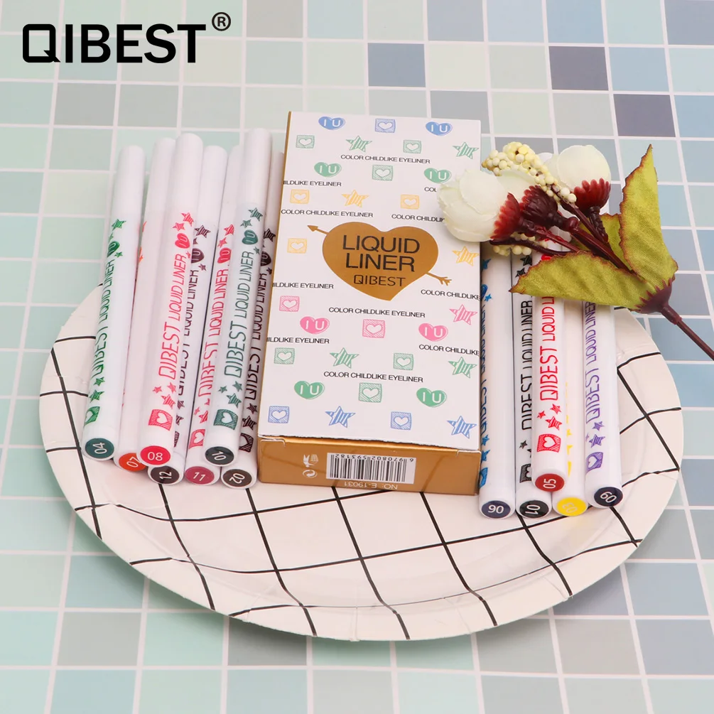 QIBEST водостойкие цветные Цветные Жидкие подводки для глаз быстросохнущие