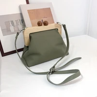 daunavia women bag messenger bag simple retro pu soft leather clip bag female shoulder evening clutch purse leather handbags