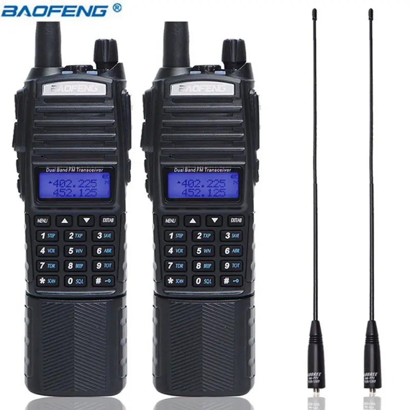 2 шт. Baofeng UV 82 Walkie Talkie 3800 мАч батарея Dual PTT Портативное двухстороннее радио VHF UHF 5 Вт