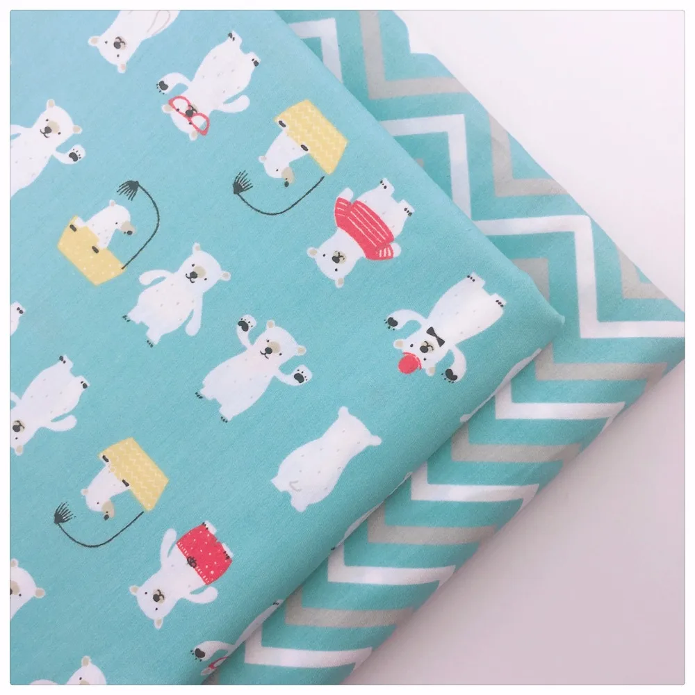 Новый синий медведь волна DIY Детские подушки в технике пэчворк Ручная работа