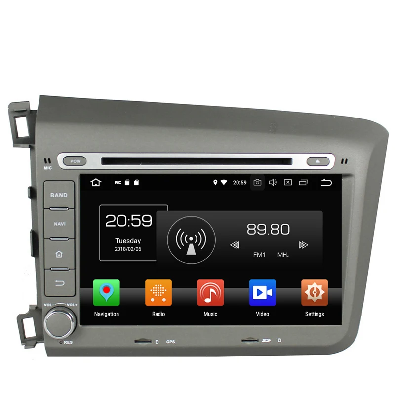NaviTopia 4G ram 64G rom 8 Core автомобильный gps навигатор для Honda Civic 2012 радиоприемник головное