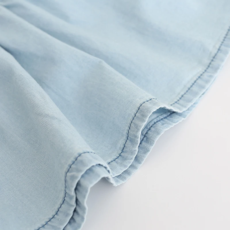 Джинсовое платье для маленьких девочек джинсовое с вышитыми цветами детская