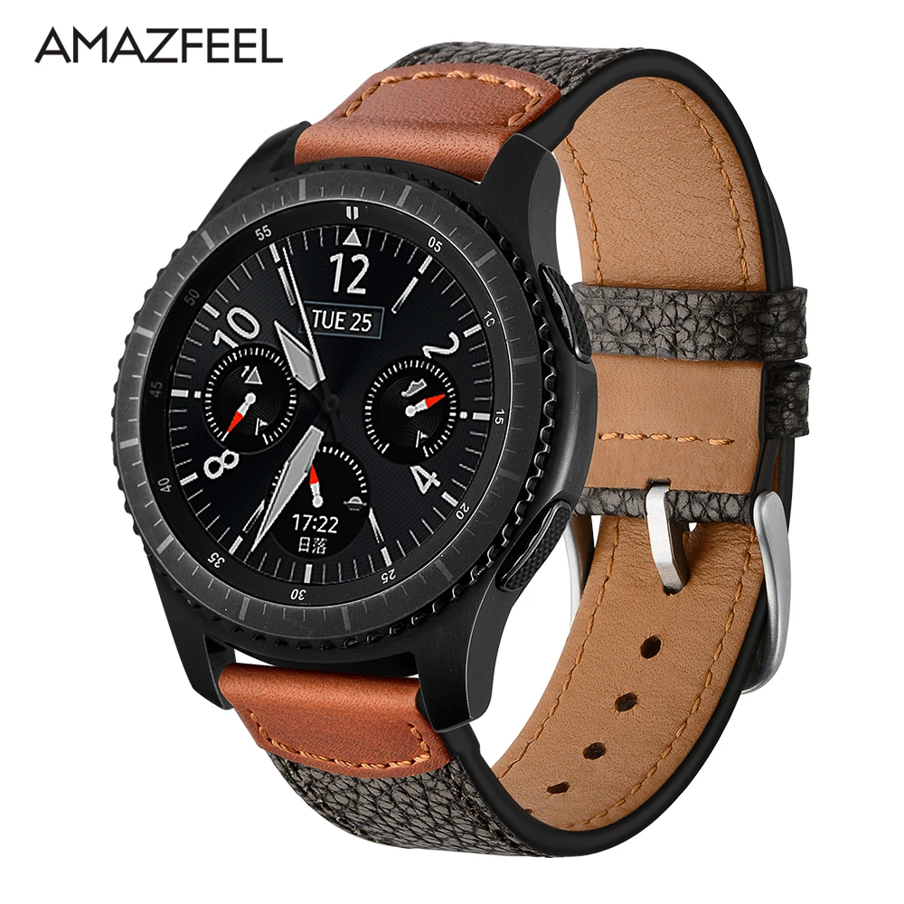 Ремешок из натуральной кожи для часов Samsung Gear S3 sport Frontier Classic ремешок xiaomi huami AMAZFIT PACE