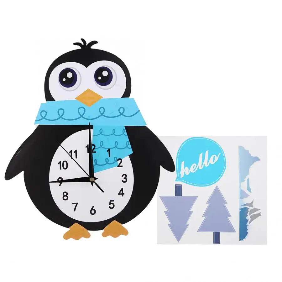 Настенные часы в форме милого мультяшного животного декор для детской комнаты