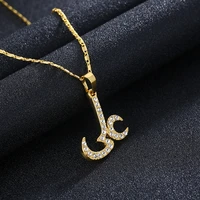sonya gold color imitation crystal islamic muslim god arabic allah pendants necklace for men women religious jewelry