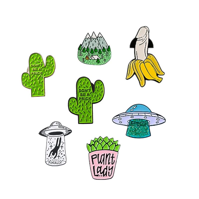 Оригинальная эмалированная брошка для мужчин и женщин в виде банана кактуса