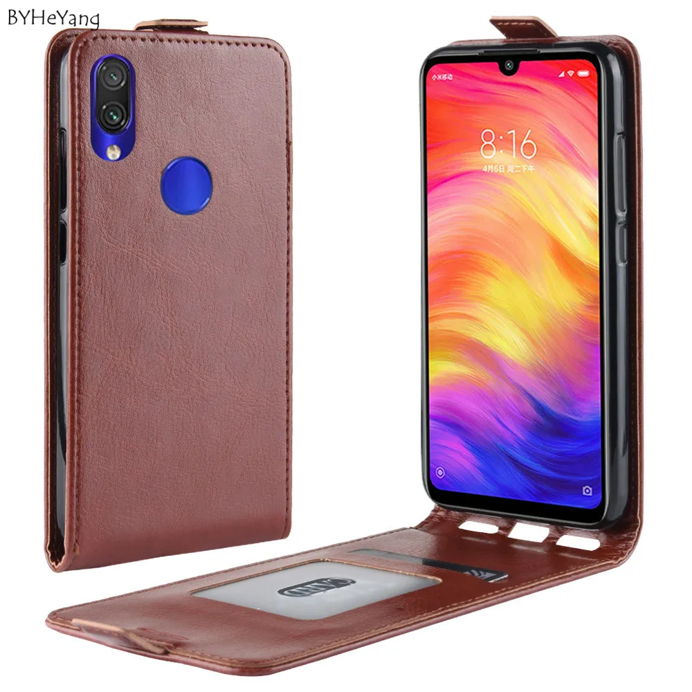 Вертикальный чехол для телефона из искусственной кожи Redmi 7 Xiaomi книжка с откидной