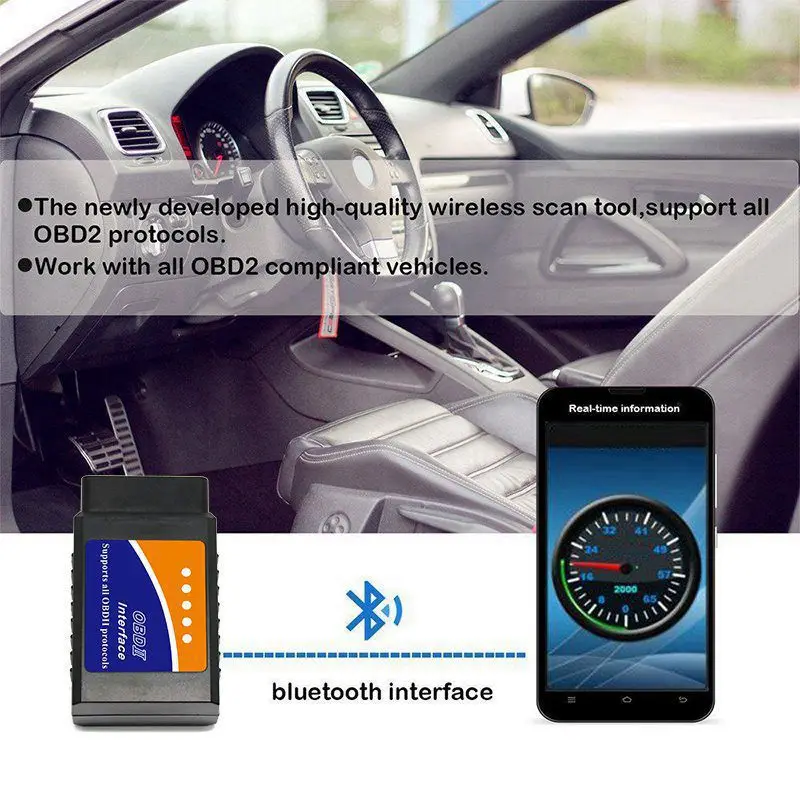 VicTsing OBD 2 ELM327 Bluetooth диагностический сканер двигателя Android PC автоматический