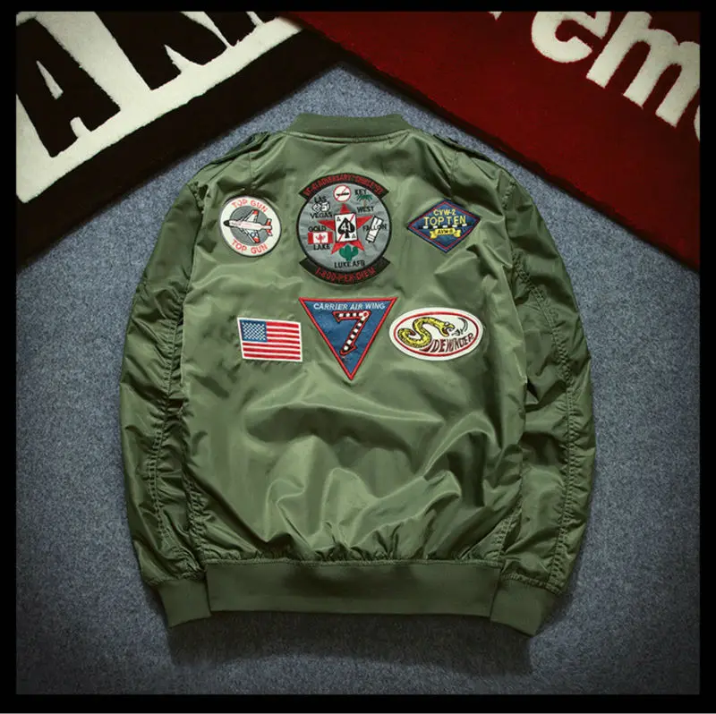 Мужская повседневная куртка бомбер MA1 в стиле ретро однотонная темно синего