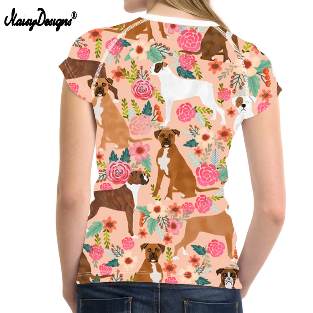 NoisyDesigns футболка для женщин боксеры с принтом собаки Kawaii топ Femme женская одежда