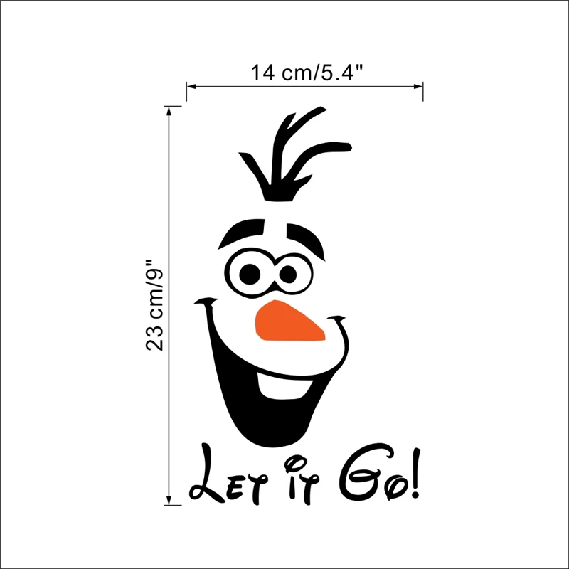 Olaf Let It Go настенные наклейки домашний декор цитаты Diy мультфильм Adesivo De Paredes