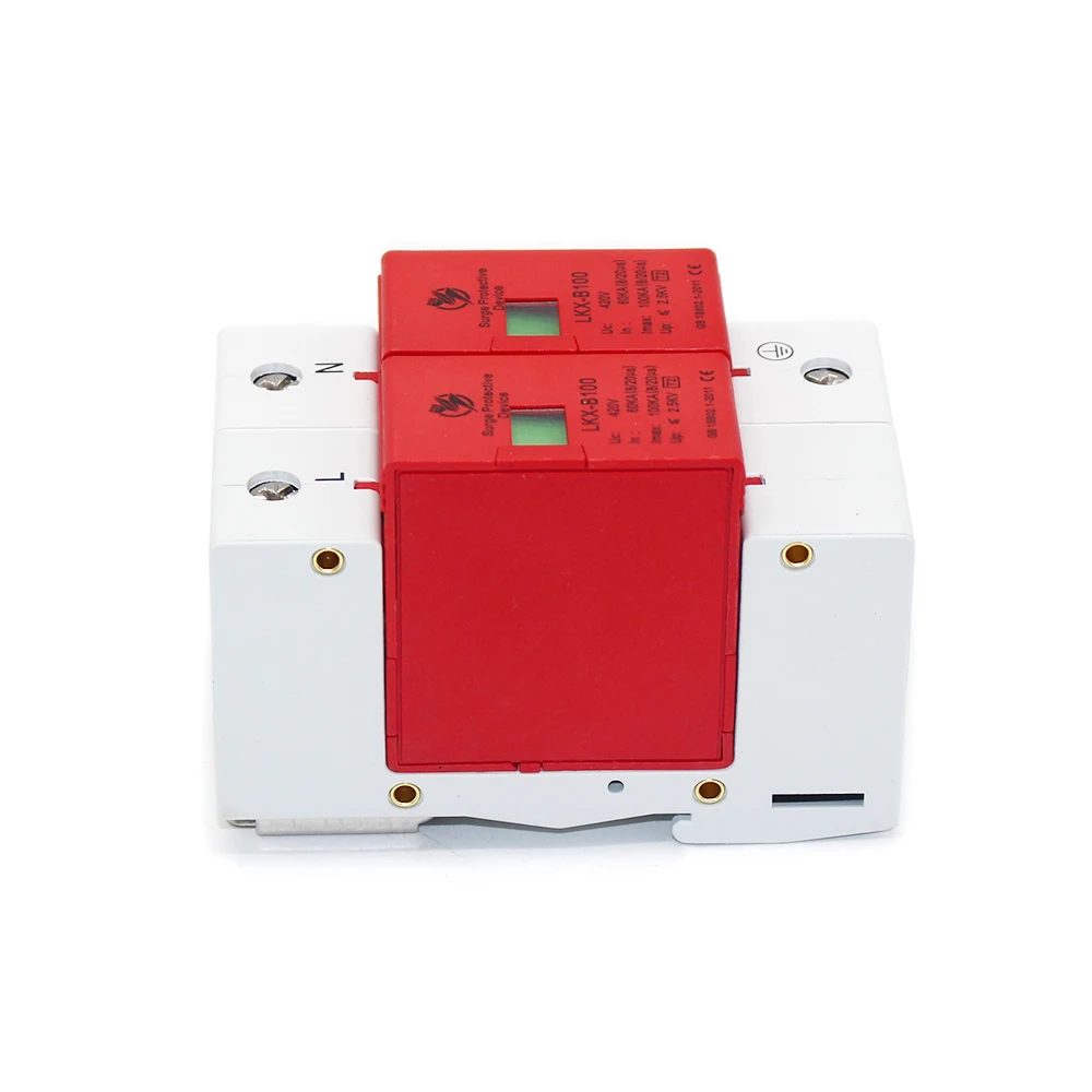 B100 2P 60KA ~ 100KA 420V AC 1P + N SPD домашний стабилизатор напряжения защитный низковольтный