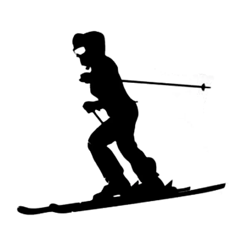 

12.5CM*10.9CM Interesting Extreme Skiing Silhouette Sports Decal Vinyl Car Sticker S9-1166