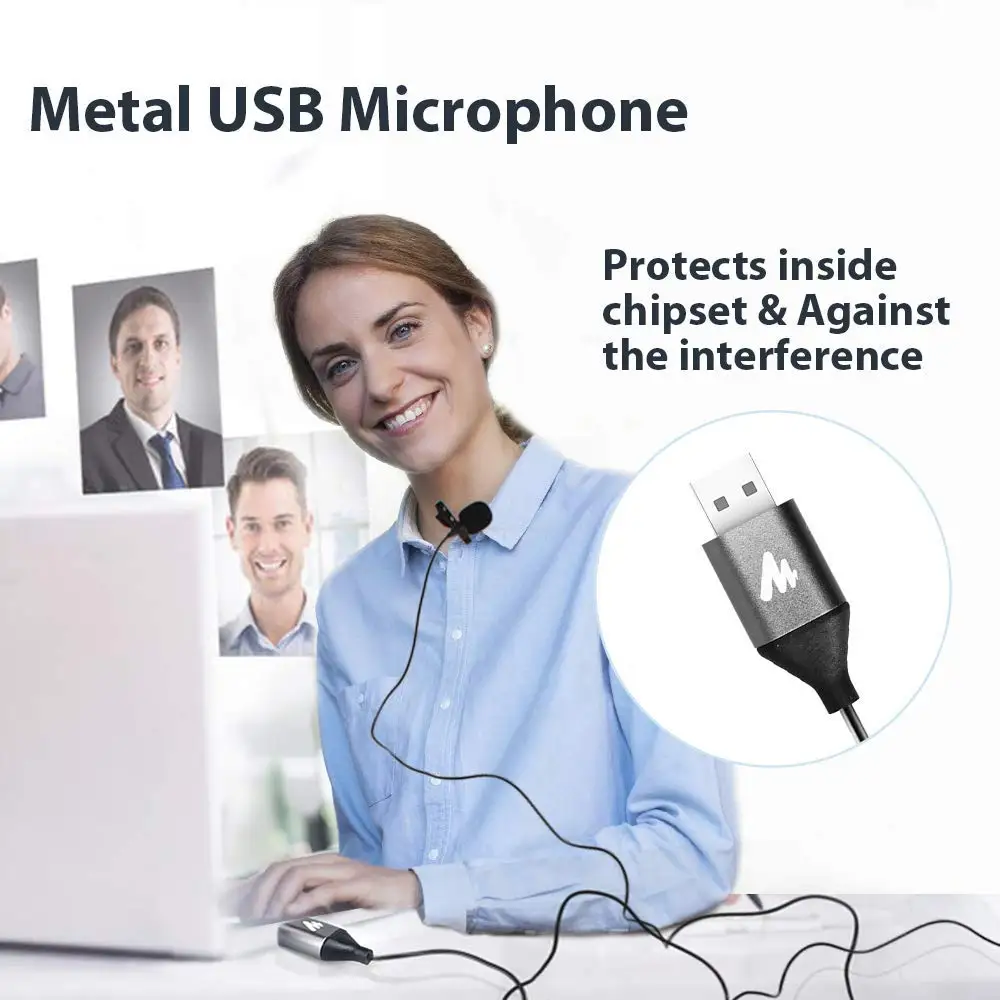 MAONO USB микрофон петличный микрофон Громкая связь конденсаторный микрофон зажим на воротник рубашки-на лацкане микрофон для ПК компьютер ноутбук YouTube