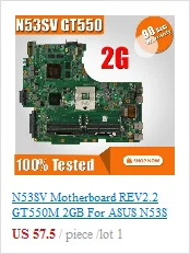 X550WA laotop материнская плата с 2G Оперативная память/E1-6010 4 coers для ASUS X550E X550WE X550EP F552E X552E X552EP X552W X550WA mainbaord