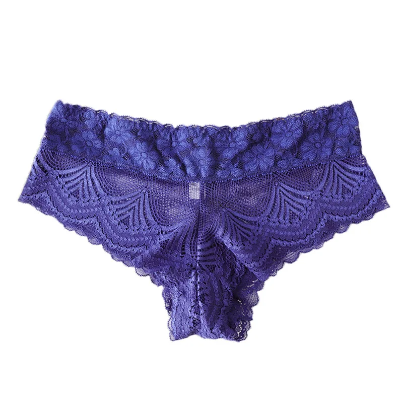 royalblue Сексуальные женские трусики, женское мягкое кружевное нижнее белье, Прозрачное нижнее белье, открытые женские трусы - Цвет: royalblue