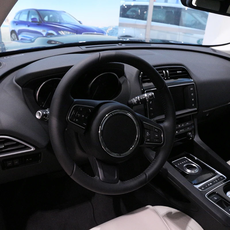1 шт. для Jaguar XFL XE F-PACE F-TYPE X761 E-PACE автомобиля ABS Руль украшения кольцо отделка 3D стикер аксессуары
