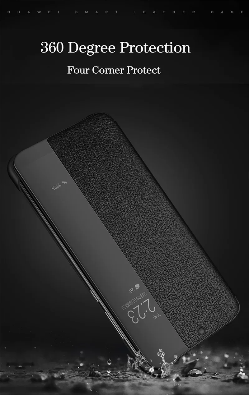 Чехол из натуральной кожи для huawei P30 P10 P20 mate 9 10 20 Pro Lite Smart View Flip mate 20pro роскошный Официальный чехол для телефона