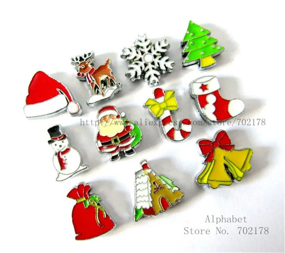 100 шт./лот 8 мм Рождественские серии слайды Подвески Оптовая цена внутренний