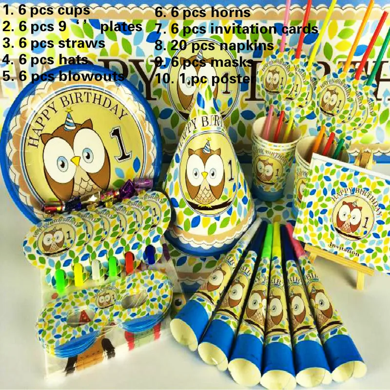 Роскошные пчела Радуга динозавр птицы Совы с днем рождения Товары для детей день