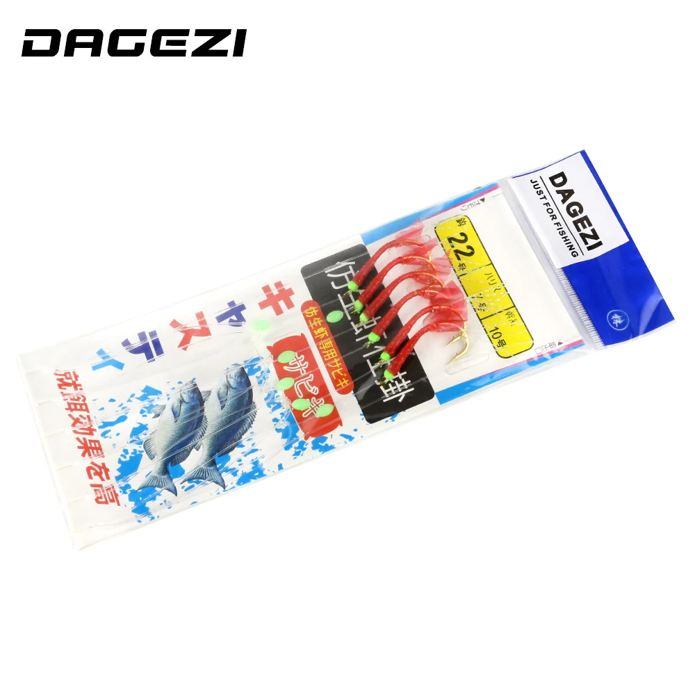 DAGEZI Новинка 6 шт./компл. светящаяся резиновая строка искусственная кожа крючок из