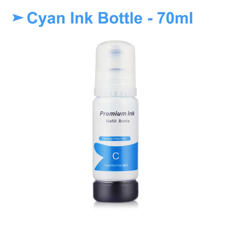 Cyan-70ml 103 T103 104 T104 522 T522 Заправка чернилами для принтера Epson L3100 L3110 L3111 L3150 L3151 ET-2710 ET-2711 принтер для Epson EcoTank чернила - Цвет: Cyan-70ml