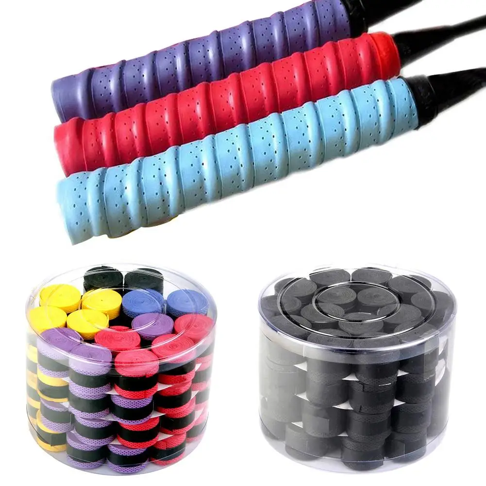 

New 60Pcs Anti-slip Sweat Absorbent Tennis Badminton Racket Over Grips Handle Sleeve