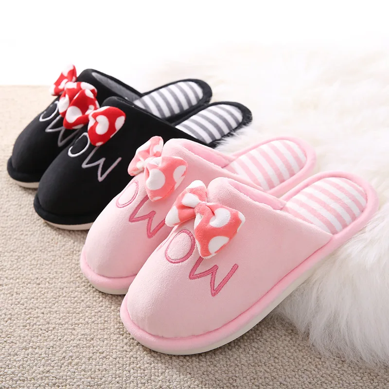 Милые женские тапочки из хлопка сезон осень зима теплые домашние