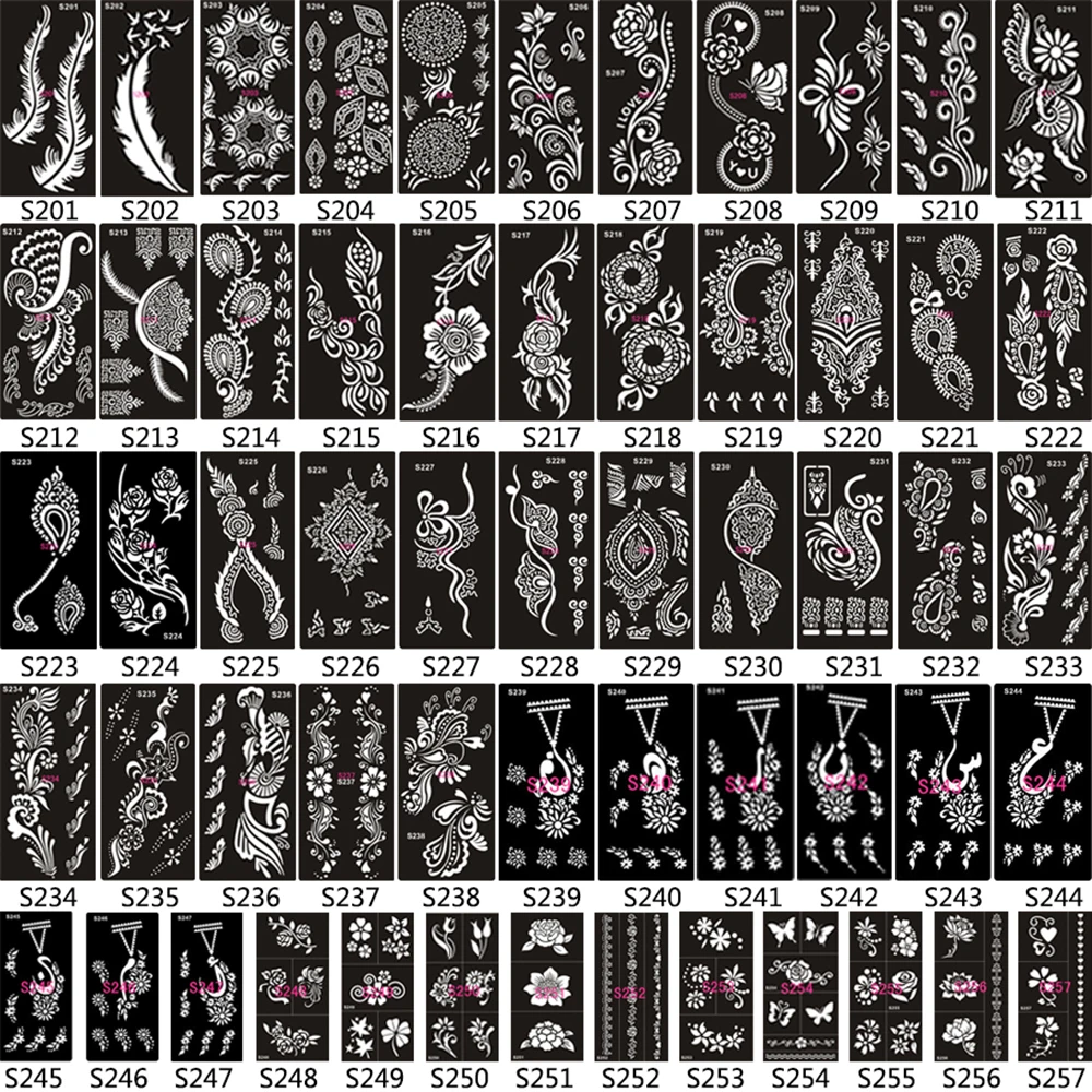Трафарет для татуировки хной 5 шт. черная хна паста 2 в бутылке 8 наборе трафарет