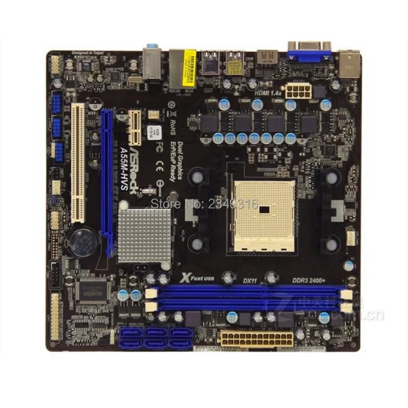 Для ASRock A55M-HVS оригинальная настольная материнская плата A55 Socket FM1 DDR3 SATA2 USB2.0 Micro ATX
