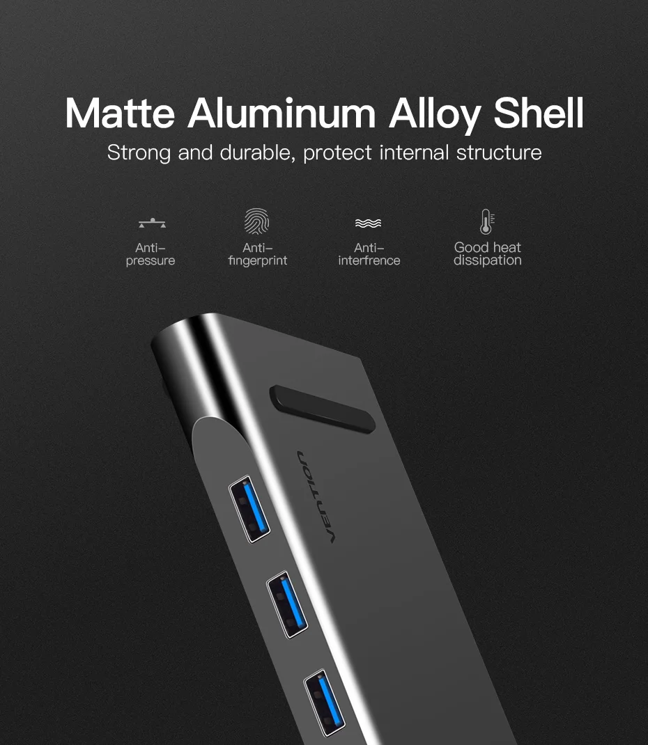 Vention все-в-1 адаптер USB Type C usb C к HDMI VGA конвертер usb-хаб с SD/устройство для считывания с tf-карт PD зарядки RJ45 адаптер для MacBook