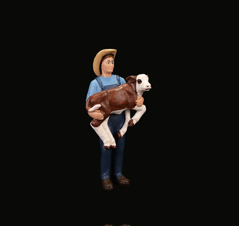 10 новых поступлений мужские фермеры с малышом модели коров ПВХ фигурки детские