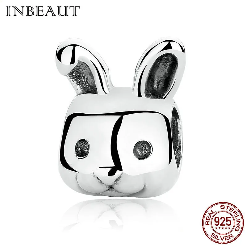 p313 INBEAUT, милый дизайн, цепочка, бусины, Настоящее 925 пробы, серебро, милый маленький кот, собака, щенок, шарм, Подходит для Пандора, браслет, женский подарок - Цвет: p313