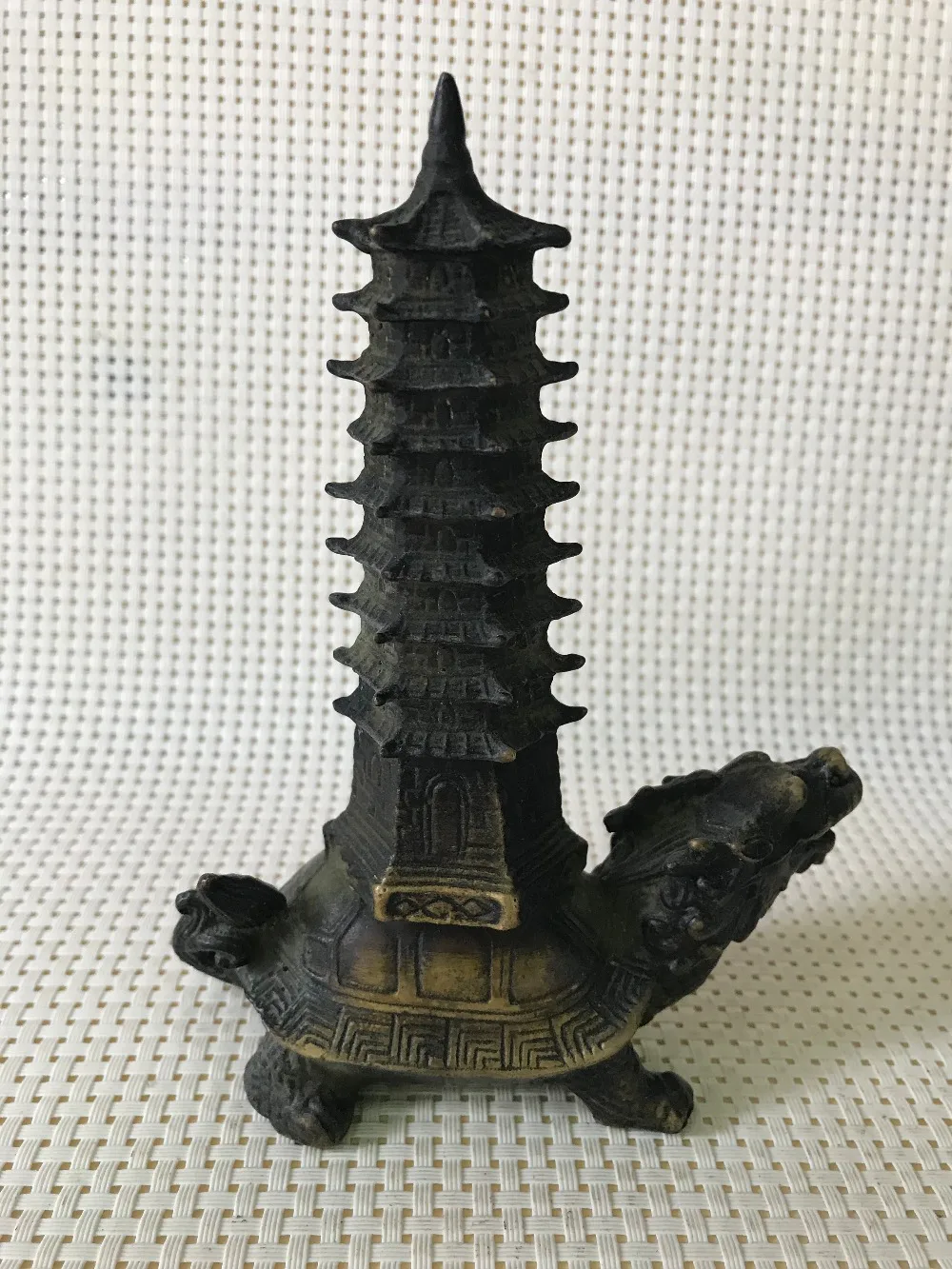 Classic domineering pure copper dragon turtle tower statue wealth Feng Shui town house home decoration crafts | Дом и сад