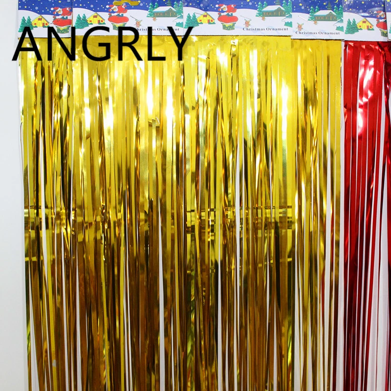 15x100 см Дождь Шелковый экран кисточки Рождественская елка свадебное украшение