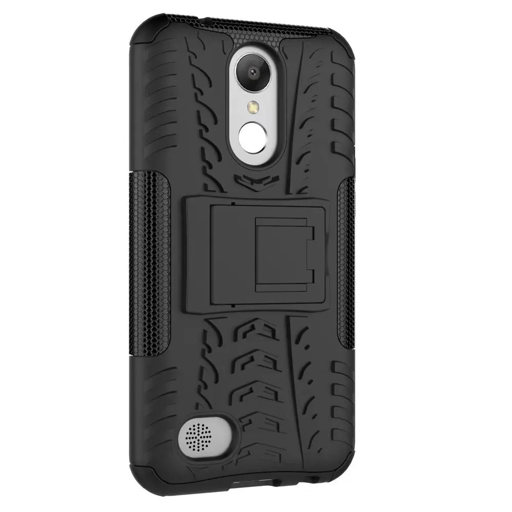 Для LG LV5 K10 2017 PC + Силиконовый 3D нескользящий сверхпрочный ударопрочный жесткий