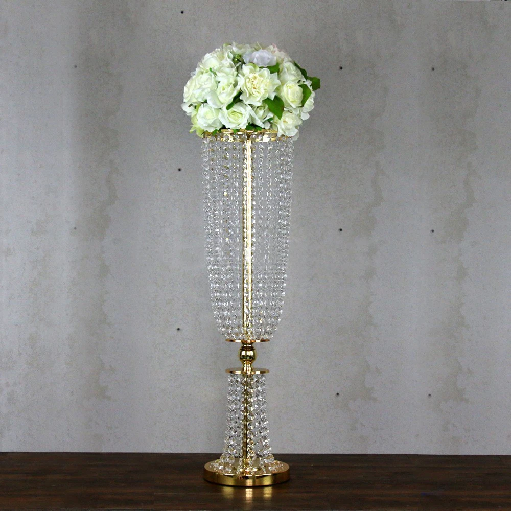 

100cm Tall Crystal Table Centerpiece Gold Wedding Chandelier Wedding Supply 10pcs/lot