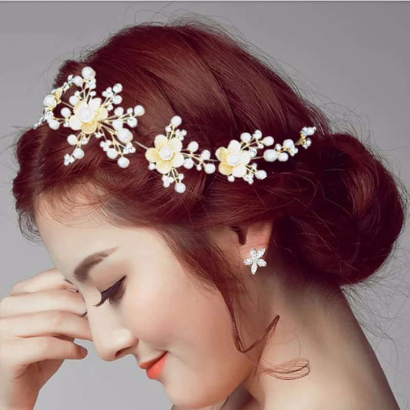 Цвета: золотистый серебристый Цвет цветок повязки на голову с украшениями в виде