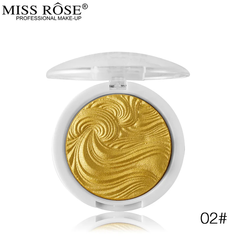 02 12 цветов на выбор Miss Rose пудра для лица 3D мерцающий хайлайтер палитра осветитель макияж бронзаторы хайлайтер - Цвет: 02
