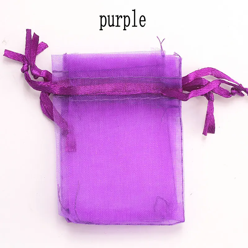 purple 16 цветов, 100 шт./лот, 9*12 см, органза, рождественские, свадебные подарочные сумки, мешок для конфет, упаковка ювелирных изделий, тянущиеся сумки и мешочек из органзы - Цвет: purple