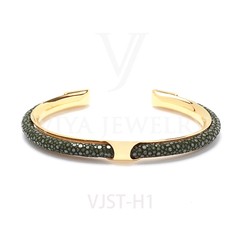 Роскошные зеленые Кожаные Шнуры Amy мужской браслет с черным покрытием