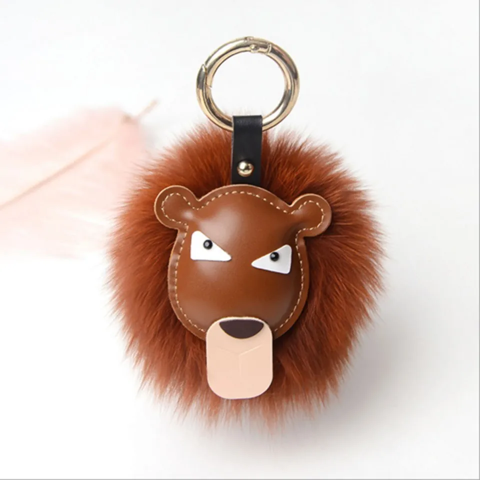 2019 Fur Pom Keychains Real Fox ball key chain Pompom fluffy Bag Charms bunny Keychain Keyring K#1902 | Украшения и аксессуары