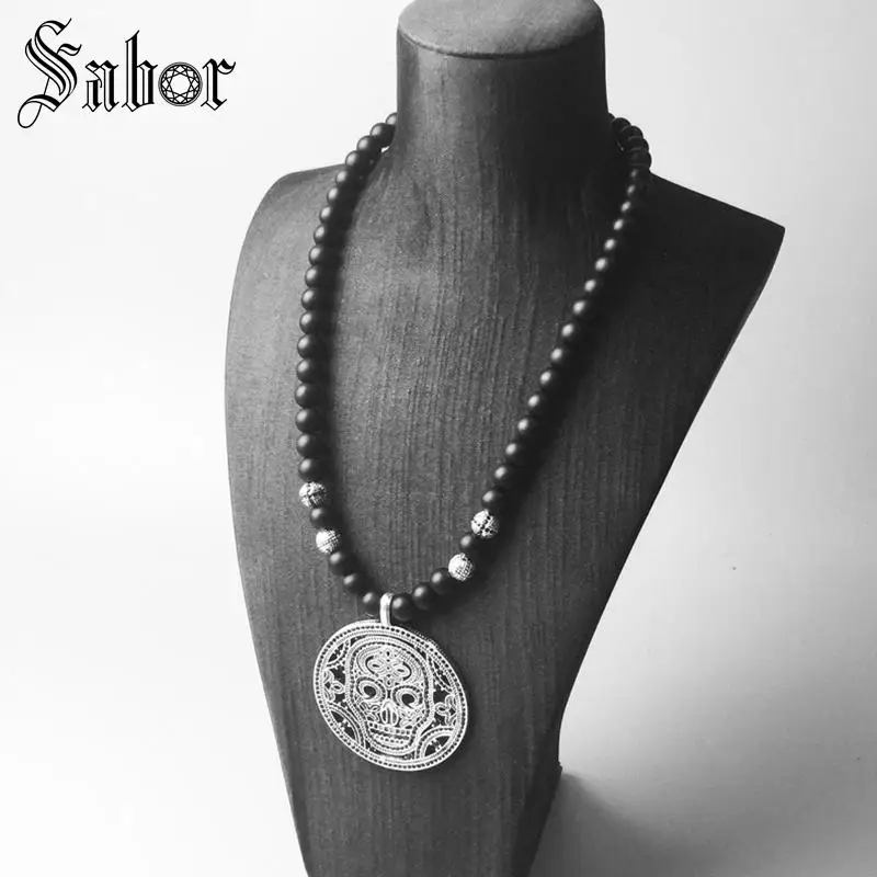 Ожерелье череп подарок для женщин и мужчин женское сердце Rebel серебряный цвет