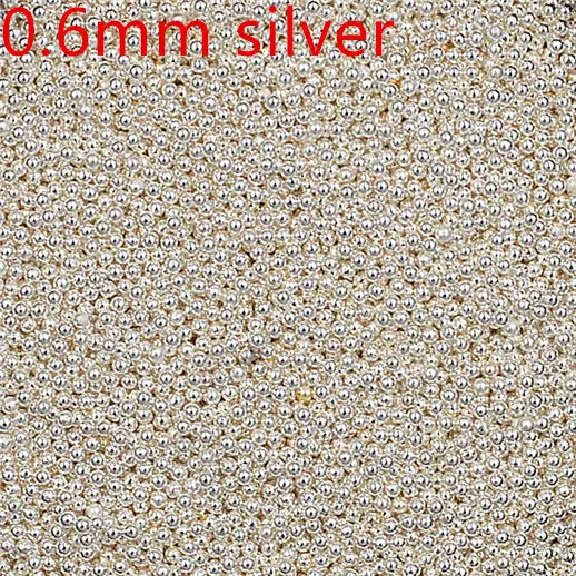 0.6mm sliver 500 г 0,4-1,0 мм Икра металлические бусины стальной шар украшения для ногтей бисер "икра" Золотой Серебряный 3D дизайн ногтей маникюр diy принадлежности Инструменты - Цвет: 0.6mm sliver