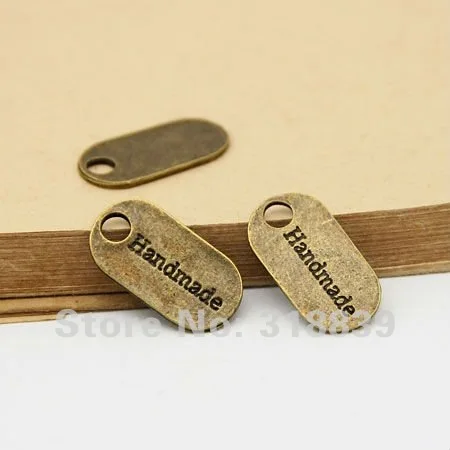 Винтажные латунные подвески ручной работы из цинкового сплава с овальным