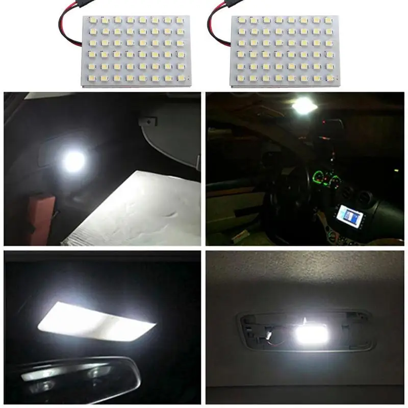 48 SMD теплый белый Панель водить автомобиль купольная Гирлянда для интерьера настенный светильник светильники бра для светодиодные лампы для автомобильных фар 12V