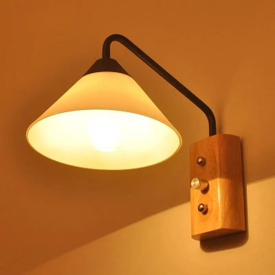 Современные настенные светильники бра для гостиной E27 Деревянные железные