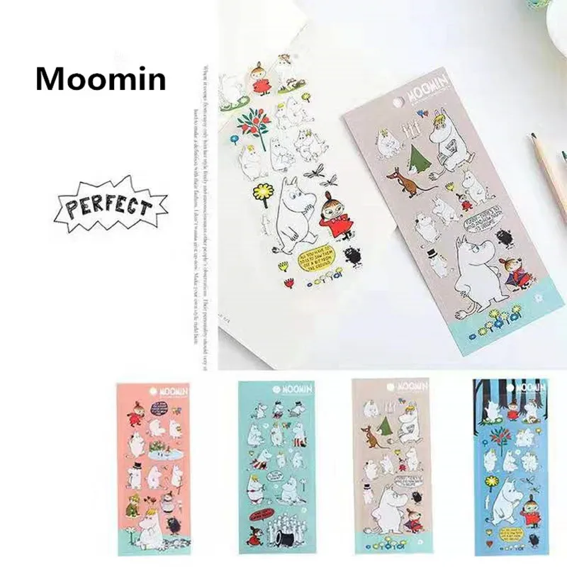 Moomin мультфильм Водонепроницаемый модный скейтборд стикер холодильник украшения Macbook muumi гитарная наклейка Косплей Очаровательная записная книжка наклейка