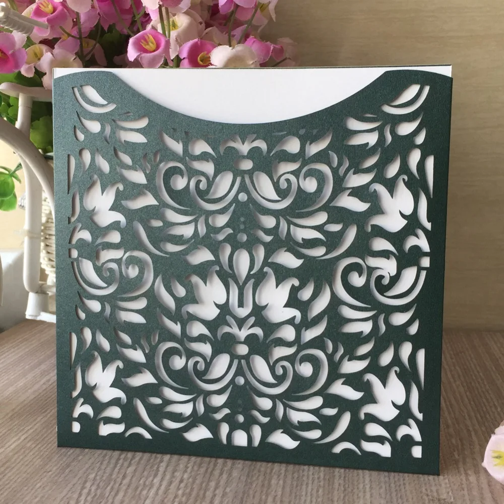 Уникальный карманный дизайн свадебные пригласительные открытки